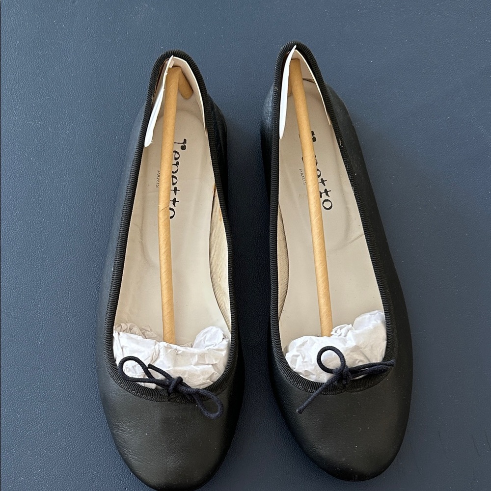 Repetto Black Ballet Flats with Bow